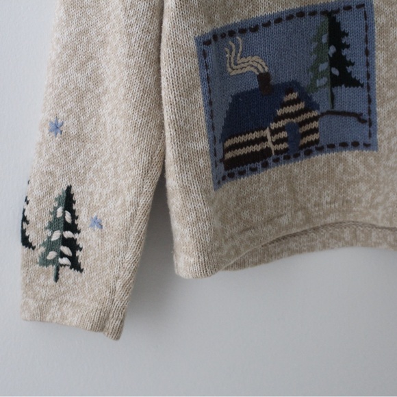 Beige Cardigan with Nature Motifs - Picture 3 of 3